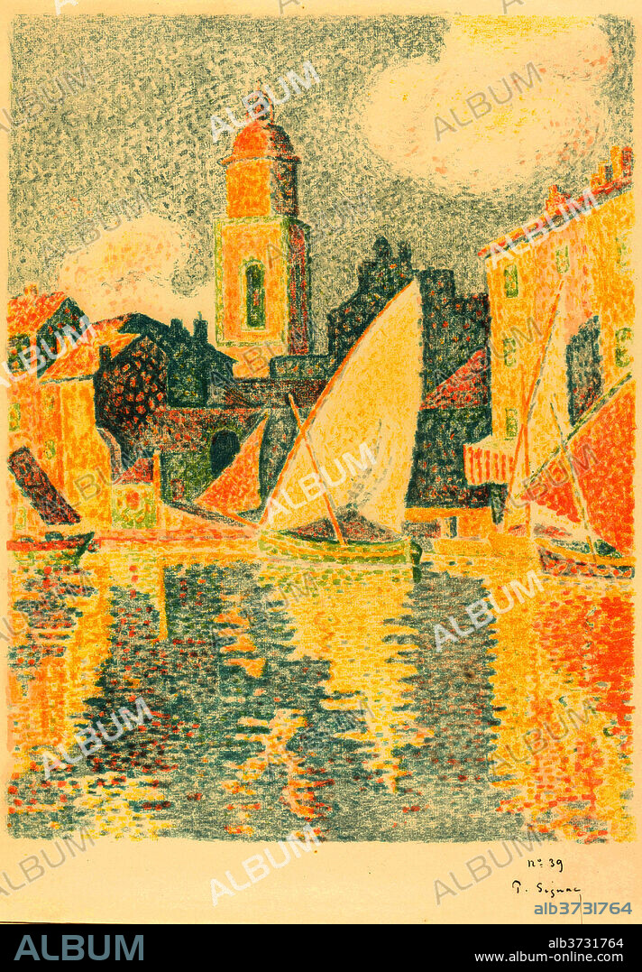 PAUL SIGNAC. St. Tropez: The Port (Saint-Tropez: Le port). Dated: 1897/1898. Dimensions: image: 43.5 x 33 cm (17 1/8 x 13 in.)  sheet: 52.2 x 40.5 cm (20 9/16 x 15 15/16 in.). Medium: 6-color lithograph on wove paper.