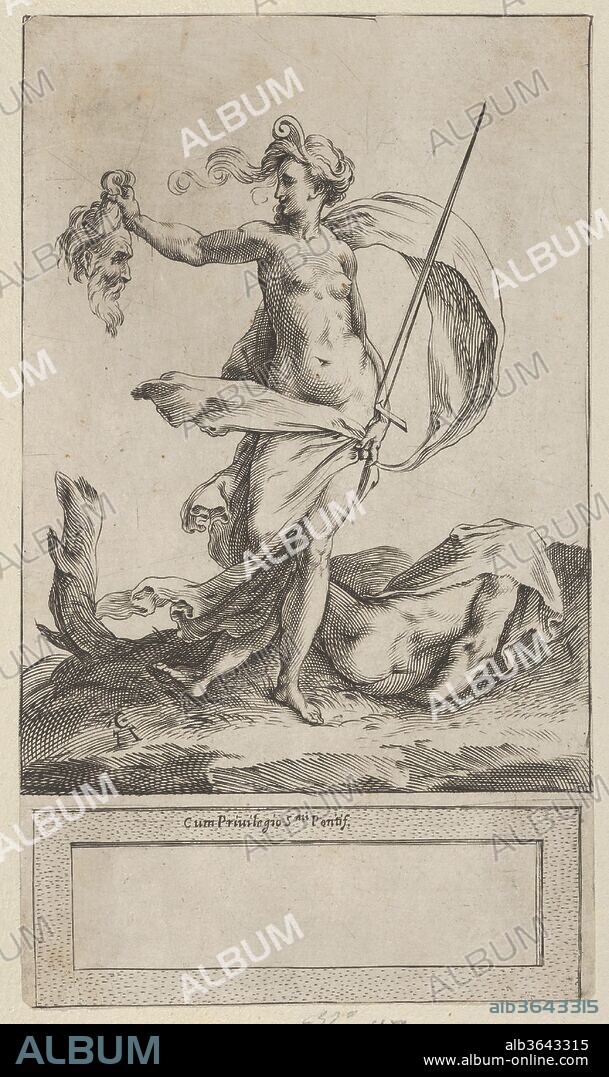 Judith with the Head of Holofernes, standing nude in a barren landsape. Artist: Cherubino Alberti (Zaccaria Mattia) (Italian, Borgo Sansepolcro 1553-1615 Rome). Dimensions: Sheet: 8 9/16 × 5 1/16 in. (21.8 × 12.8 cm). Date: 1570-1615.
