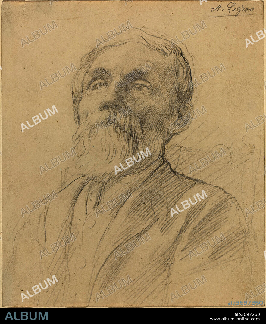 ALPHONSE LEGROS. Portrait of an Old Man. Dimensions: overall: 17.3 x 14.9 cm (6 13/16 x 5 7/8 in.). Medium: graphite.