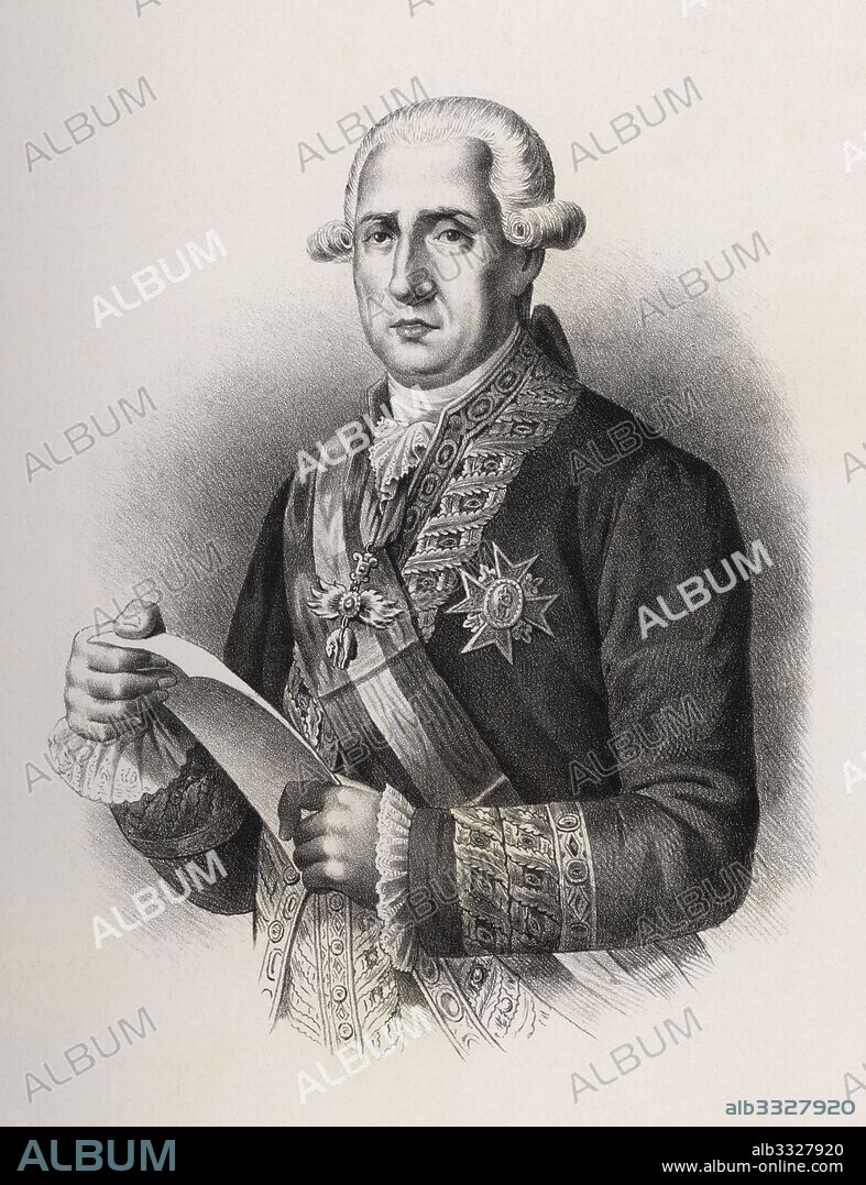 José Moñino Redondo (1728-1808), conde de Floridablanca. Grabado de 1880.