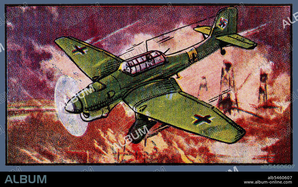 Bombardero y avión de ataque a tierra biplaza alemán Stuka Junkers JU-87 de la Segunda Guerra Mundial.