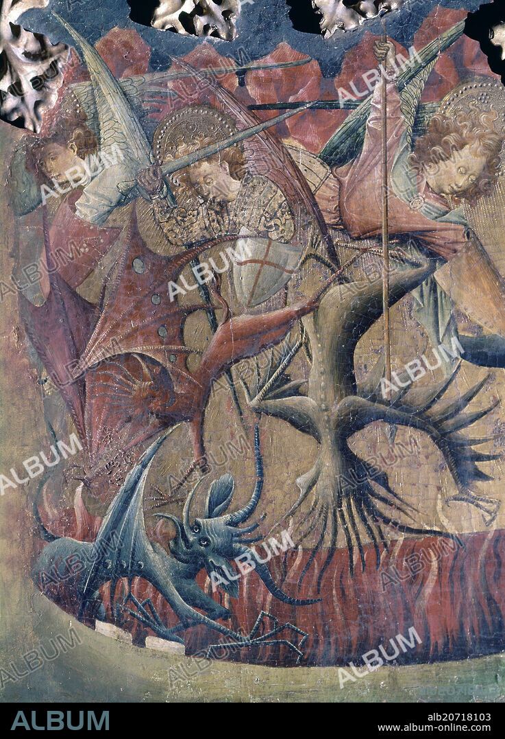 MAESTRO DE ARGUIS (S. XV). RETABLO DE LA LEYENDA DE SAN MIGUEL - DETALLE - HACIA 1440 - TEMPLE/TABLA - NP 1332 - GOTICO ESPAÑOL - CONJUNTO 10146 y 10139.