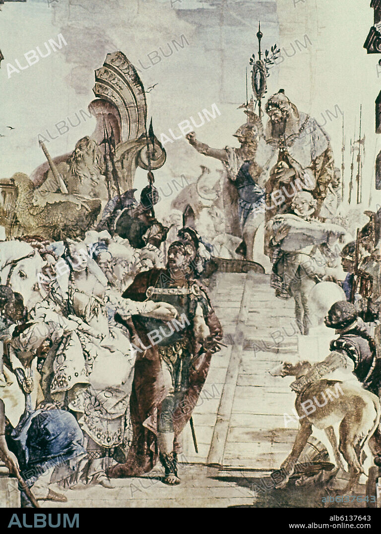 GIOVANNI BATTISTA TIEPOLO (1696-1770). ENCUENTRO DE ANTONIO DE CLEOPATRA.