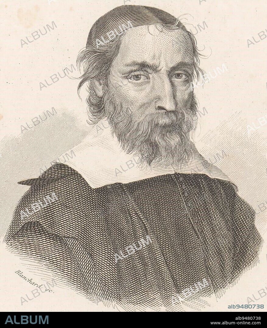 Portrait of Nicolas-Claude Fabri de Peiresc, Auguste Thomas Marie Blanchard, 1829 - 1898, print maker: Auguste Thomas Marie Blanchard, (mentioned on object), France, 1829 - 1898, paper, steel engraving, h 236 mm - w 151 mm.
