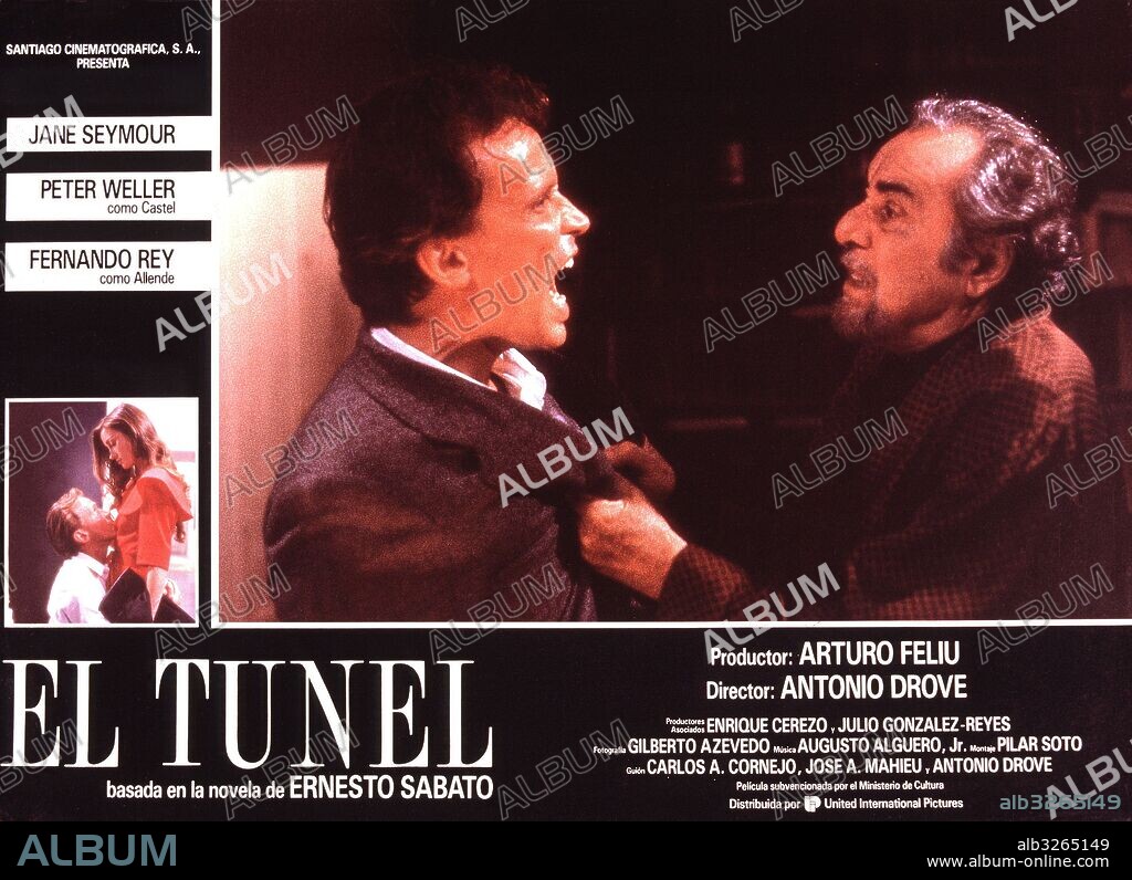 PELICULA : EL TUNEL , 1987. BASADA EN LA NOVELA DE ERNESTO SABATO. DIRECTOR , ANTONIO DROVE. ACTORES , FERNANDO REY.