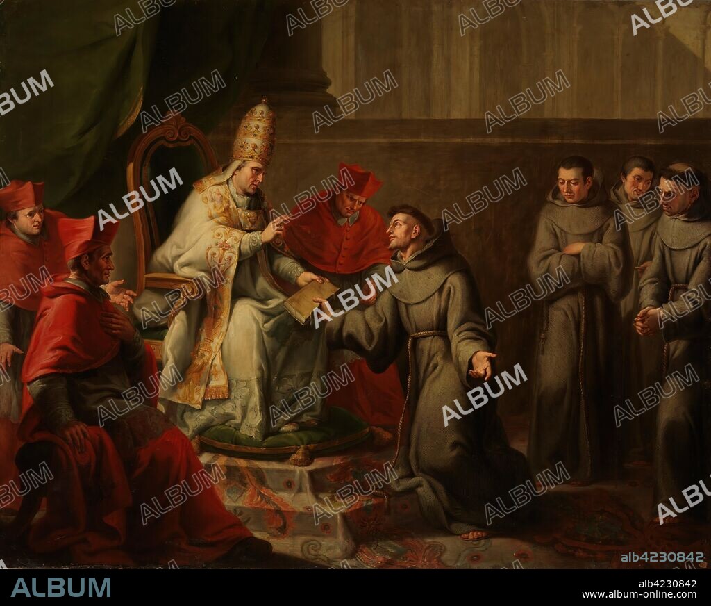Antonio Carnicero Mancio / 'Aprobación de la regla franciscana por el papa Inocencio III'. Hacia 1789. Óleo sobre lienzo, 215 x 271 cm.