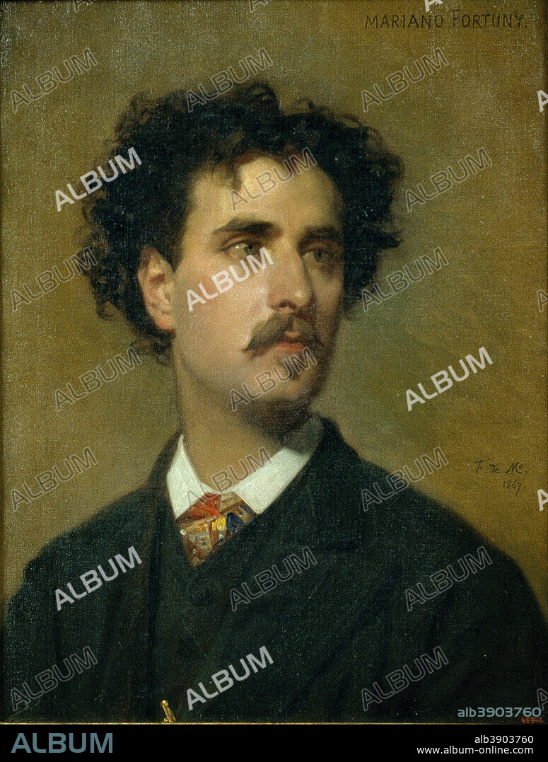FEDERICO DE MADRAZO. Mariano Fortuny. Date/Period: 1867. Painting. Oil on canvas. Height: 540 mm (21.25 in); Width: 425 mm (16.73 in).