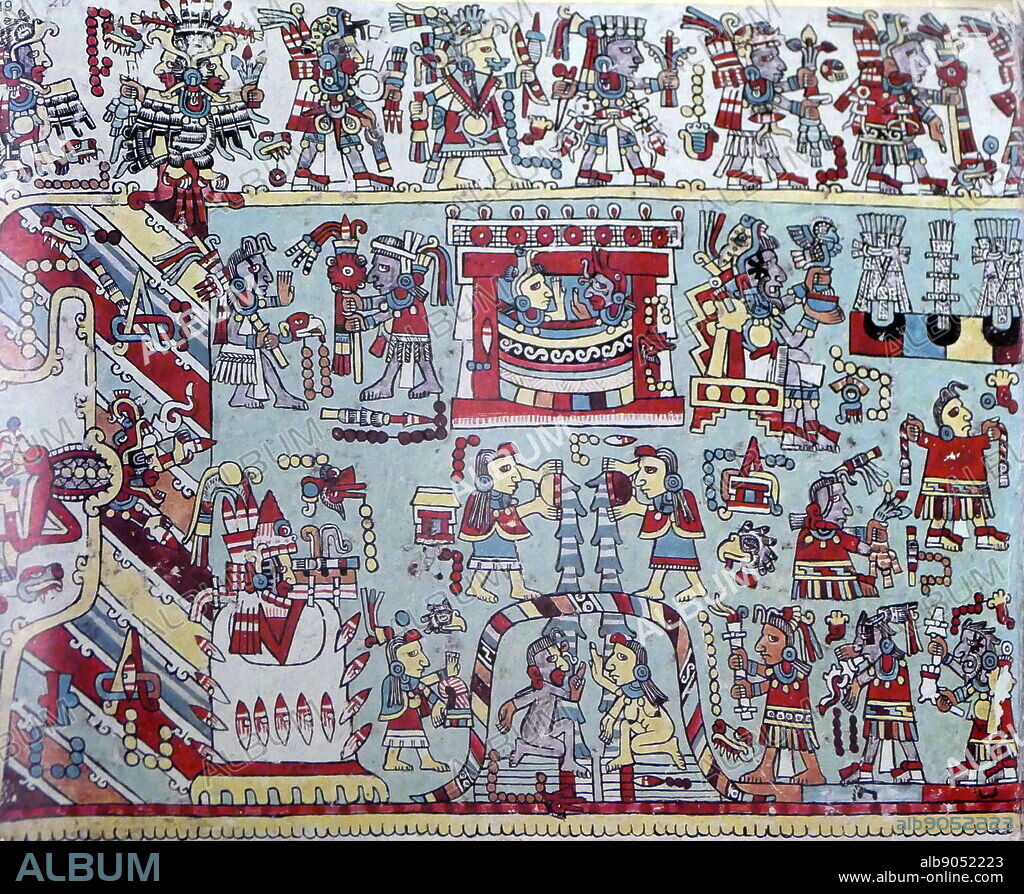 The Codex Zouche-Nuttall or Codex Tonindeye is an accordion-folded pre-Columbian document of Mixtec pictography, now in the collections of the British Museum. It is one of about 16 manuscripts from Mexico that are entirely pre-Columbian in origin. Circa 14th century.