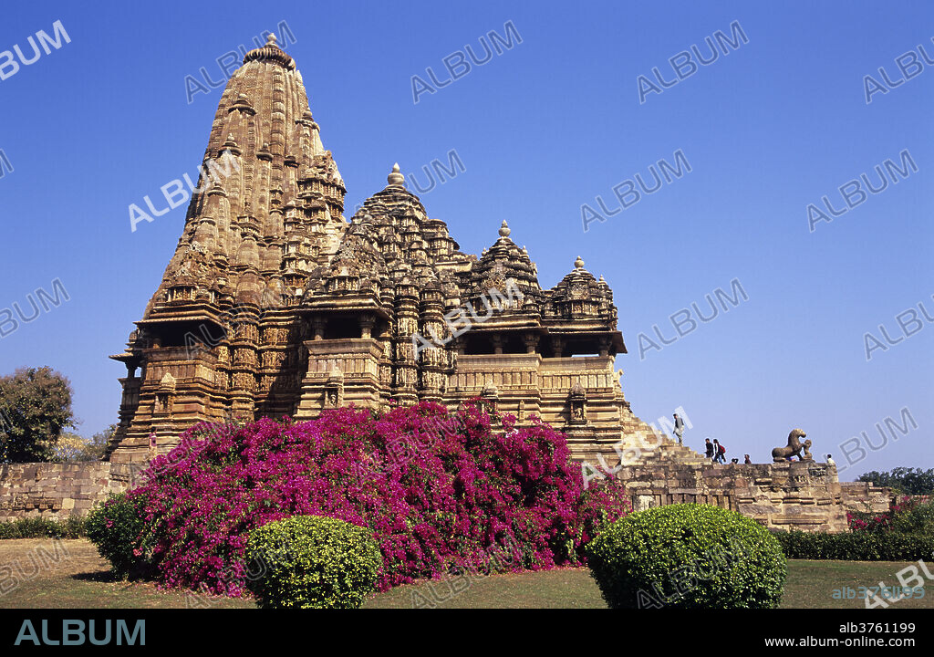 The exquisitely carved Kandariya Mahadeva temple at Khajuraho, UNESCO World Heritage Site, Madhya Pradesh, India, Asia.