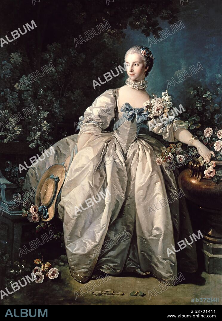 FRANCOIS BOUCHER. Madame Bergeret. Dated: possibly 1766. Dimensions: overall: 143.5 x 105.4 cm (56 1/2 x 41 1/2 in.)  framed: 172.4 x 134.3 cm (67 7/8 x 52 7/8 in.). Medium: oil on canvas.
