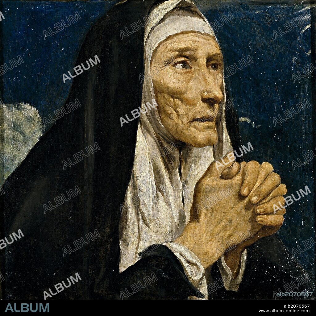 LUIS TRISTAN DE ESCAMILLA. Luis Tristán / 'Saint Monica', 1616, Spanish School, Oil on canvas, 42 cm x 40 cm, P02836.