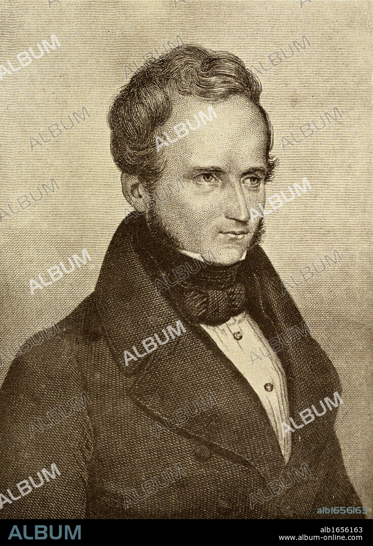 Alfred Victor Comte de Vigny, 1797-1863. French poet, playwright and novelist. From the book "The Masterpiece Library of Short Stories" volume 3 French.