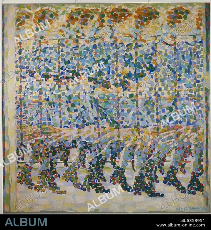 GIACOMO BALLA. Balla, Giacomo ; 1871-1958. - "Bambina che corre sul balcone" (fillette courant sur le balcon), 1912. Huile sur toile, H. 1,25 ; L. 1,25. Don de Carlo Grassi 1958. Milan, Civica Galleria d'Arte Moderna.