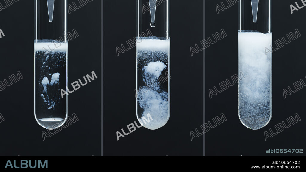 Cadmium carbonate precipitate. Cadmium carbonate (CdCO3) precipitate formed by adding 0.25 M solution of sodium carbonate (Na2CO3) drop by drop to 0.25 M solution of cadmium sulphate (CdSO4). The reaction is Na2CO3 + CdSO4 -> CdCO3 + Na2SO4. This is an example of a double replacement reaction.