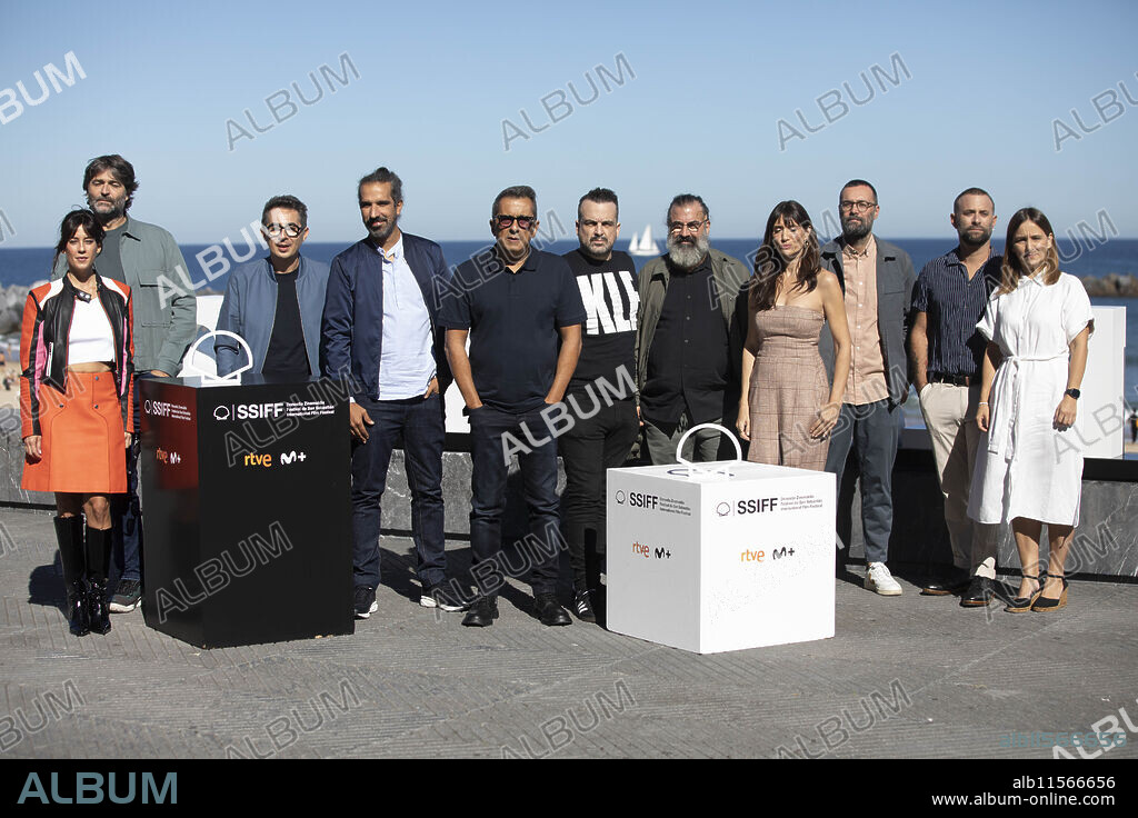 Eva Ugarte, Alberto de Toro, Berto Romero, Javier Ruiz Caldera, Andreu Buenafuente, Maria Botto and Nacho Vigalondo attended El Otro Lado The Other Side Photocall during 71st San Sebastian International Film Festival at Kursaal Palace on September 25, 2023 in Donostia / San Sebastian, Spain.