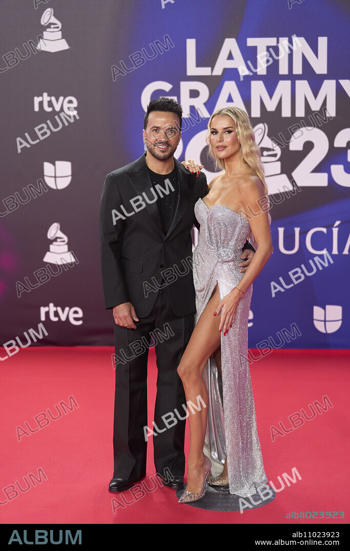 Luis Fonsi, Agueda Lopez attends the red carpet during the 24th Annual Latin GRAMMY Awards at FIBES on November 16, 2023 in Seville, Spain.