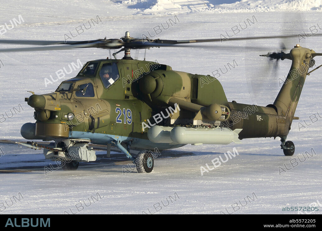 Mil Mi-28N attack helicopter of the Russian Air Force, Lyubertsy, Russia.