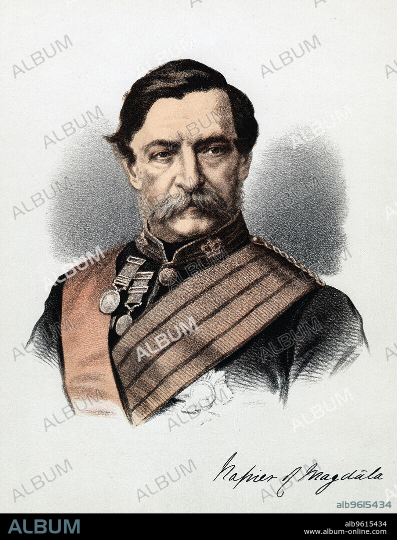 ANON. Robert Cornelius Napier, 1st Baron Napier of Magdala, British soldier, c1880. In the Abyssinian Expedition, in a decisive action Napier (1810-1890) stormed Magdala on 13 April 1868. He served as Commander-in-Chief in India from 1870-1876 and was made a Field-Marshal in 1883. From The Modern Portrait Gallery. ( London, c1880).