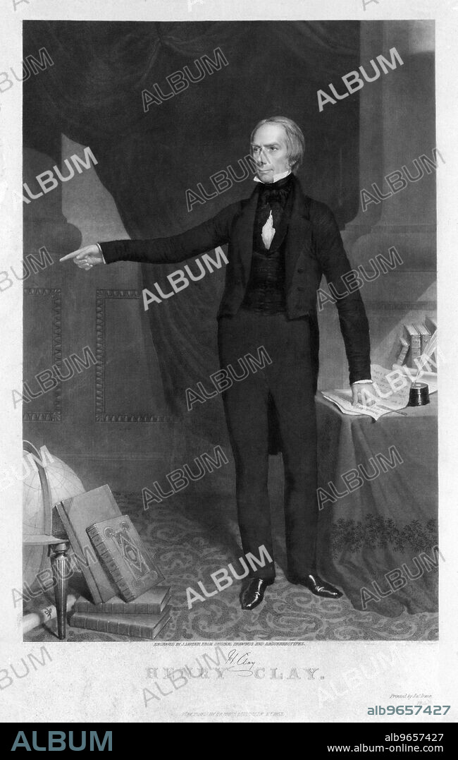 Henry Clay (1777-52), American Statesman who Represented Kentucky in both the U.S Senate and House of Representatives, Full-Length Portrait, Engraved by J. Sartain, from Original Drawings and Daguerreotypes, Printed by James Irwin, Published by U.B. Evarts, Louisville, KY, 1853.