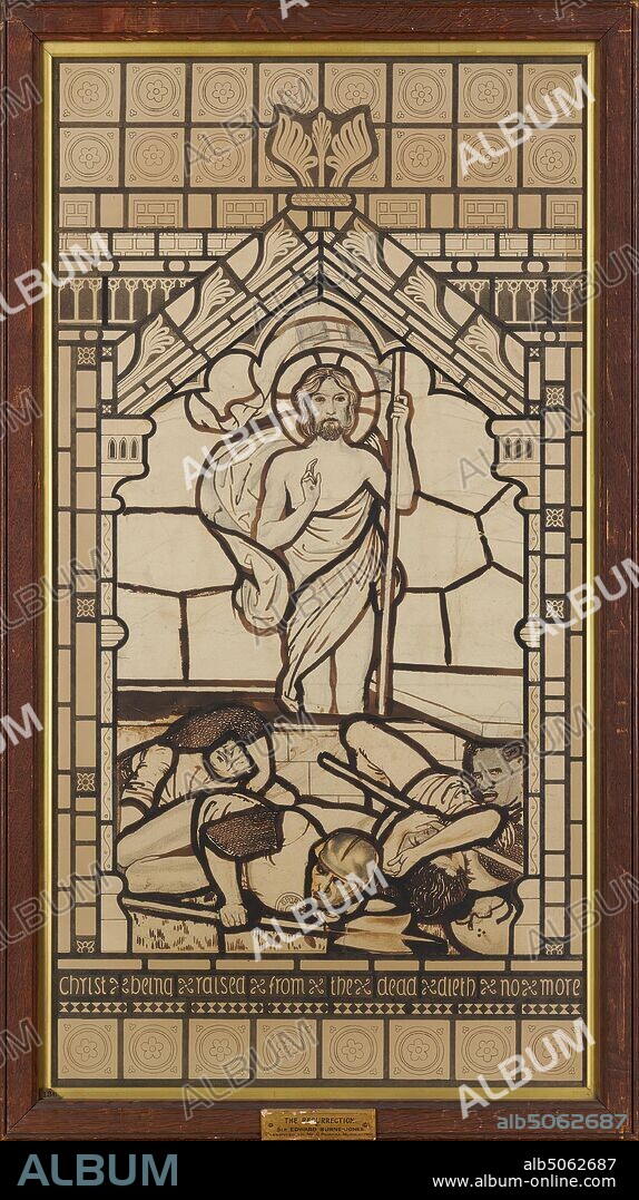 The Resurrection,1861-2 Sir Edward Burne-Jones (d.1898), Art Movement, Pre-Raphaelite, 19th Century, Ink, Pencil, Religion, Architecture, Jesus, Mixed media, Soldier, Religion, Christian, resurrection, Wash drawing, Religion, Jesus Christ, Religion, New Testament, Emotion, Works on Paper.