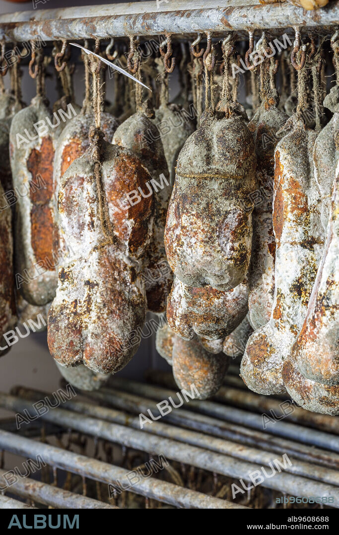 sobrasada dryer, artisan sausages Cas Sereno, Inca, Mallorca, Balearic Islands, Spain.