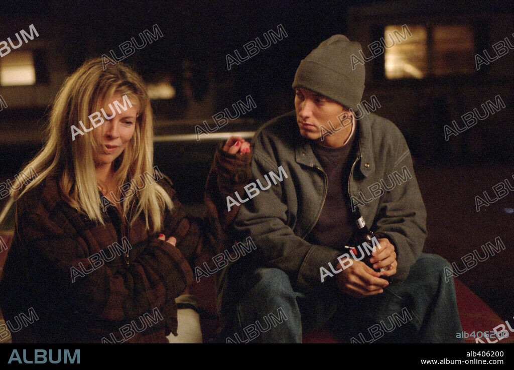 EMINEM and KIM BASINGER in 8 MILE, 2002, directed by CURTIS HANSON. Copyright UNIVERSAL STUDIOS / REED, ELI.