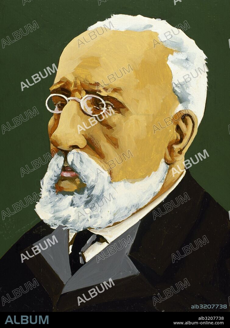 PI I MARGALL, Francesc (Barcelona, 1824-Madrid, 1901). Político y escritor. Segundo presidente de gobierno durante la Primera República Española (11 de junio de 1873 a 18 de julio de 1873). Acuarela.
