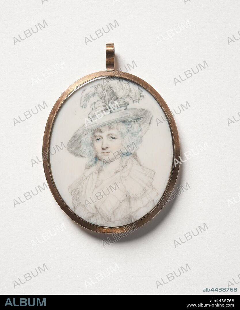 Dorothea Jordan, née Bland (1762-1816), Irish actress, active in England, mistress of William IV of Great Britain, unfinished portrait, born Bland (1761-1816), Irish, actress, working in England, interest in William IV of the UK, unfinished portraits, painting, portrait, Watercolor on ivory, Height, 6.7 cm (2.6 inches), Width, 5.1 cm (2, inch), Inscription, Dorothy Bland, Mrs Jordan, by Rdus, Cosway, , R.A, 1798, engraved on the mount.