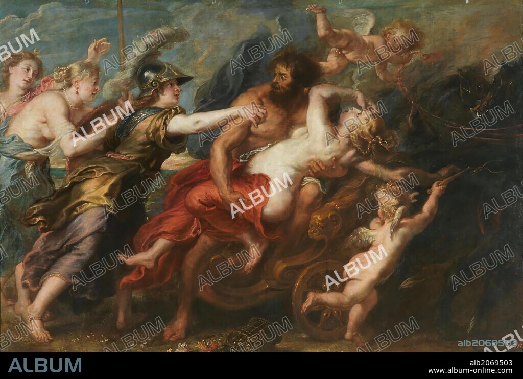 PETER PAUL RUBENS (y taller). Pedro Pablo Rubens (y taller) / 'El rapto de Proserpina', 1636-1637, Escuela Flamenca, Óleo sobre Lienzo, 181 cm x 271,2 cm, P01659.