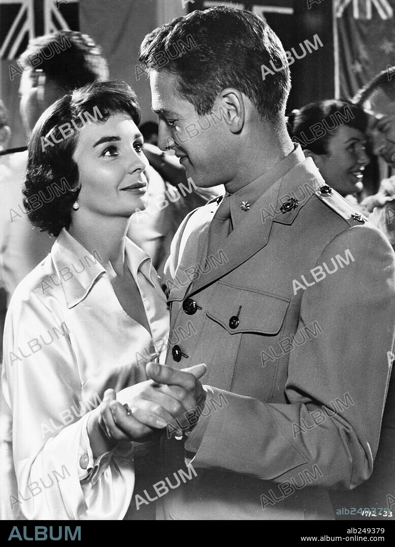 JEAN SIMMONS and PAUL NEWMAN in UNTIL THEY SAIL, 1957, directed by ROBERT WISE. Copyright M.G.M.