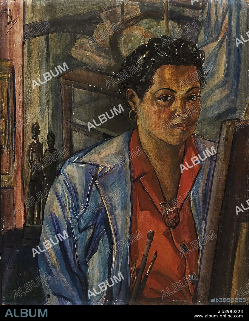 LOIS MAILOU JONES. Loïs Mailou Jones. Autoretrato. Oleo sibre liezo. 44.5 x 36.7 cm. 1940.