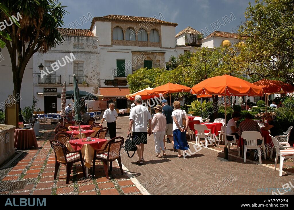 Orange Square, Old town, Marbella, Malaga province, Region of Andalusia, Spain, Europe.