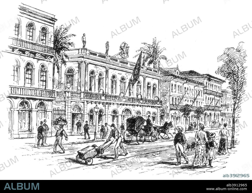 'The President's Mansion, Rio De Janeiro, Brazil', 1892. A print from the Illustrated London News, (6 Febuary 1892).