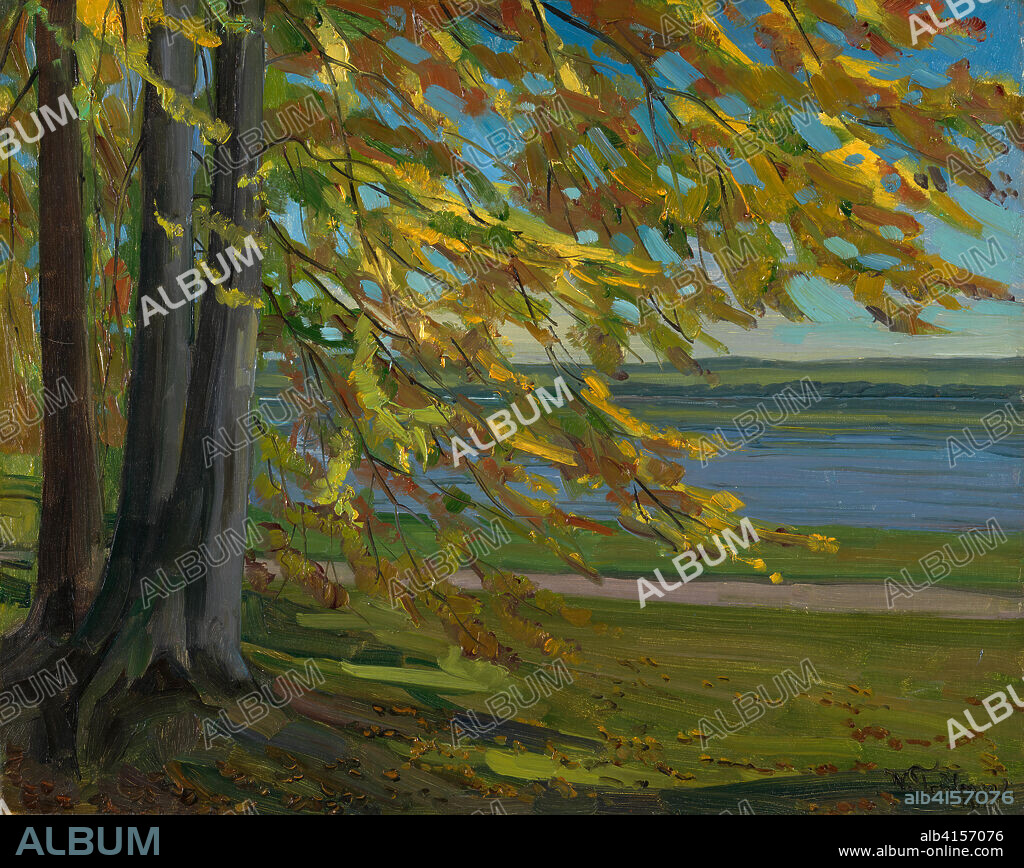 WILHELM TRUEBNER. Wilhelm Trübner (Heidelberg, 1851-Karlsruhe, 1917). Lake Starnberger (1911). Oil on canvas. 40 x 50.2 cm.