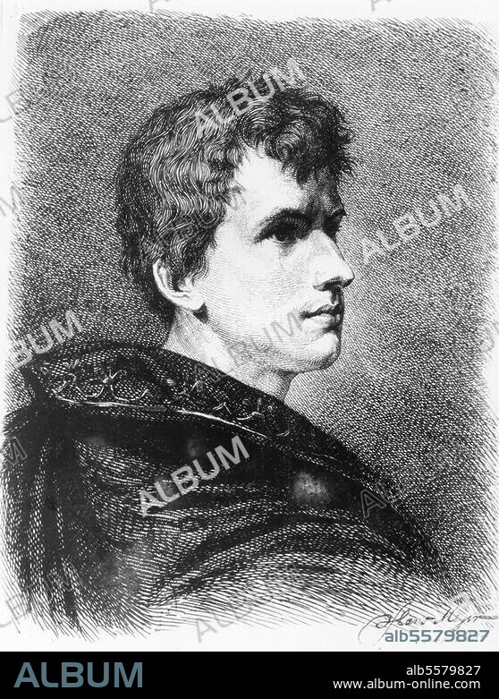 Arnim, Achim von poet Berlin 26/1/1781 - Wiepersdorf 21/1/. 1831. Portrait. Etching, 1880, by Hans Meyer after a painting, 1804, by Peter Eduard Ströhing (1768 - after 1826).