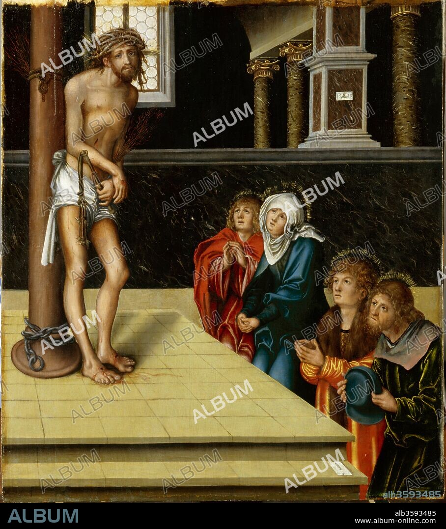 CRANACH, LUCAS, THE ELDER. Christ as the Man of Sorrows at the Column after the Flagellation.