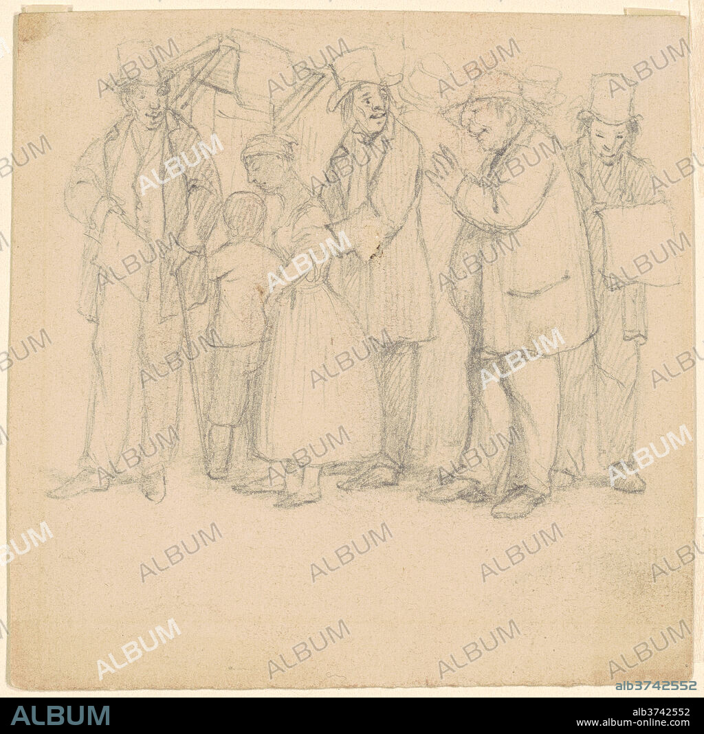 DAVID CLAYPOOLE JOHNSTON. Study for "The House that Jeff Built". Dated: 1863. Dimensions: sheet: 9.21 × 9.21 cm (3 5/8 × 3 5/8 in.). Medium: graphite on wove paper.