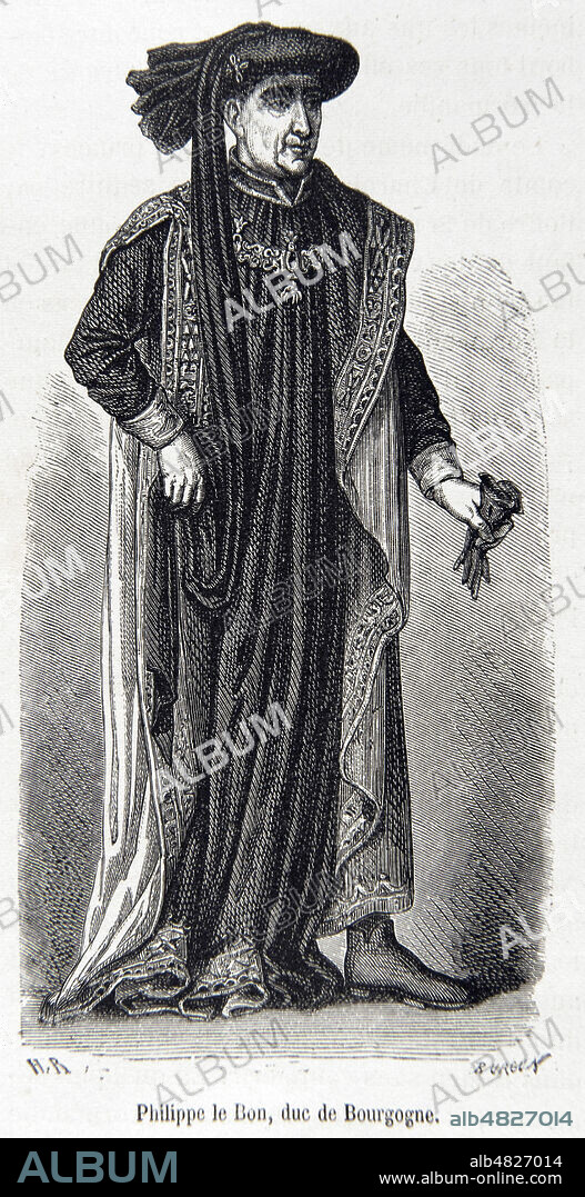 Portrait de Philippe le Bon, Duc de Bourgogne (1396-1467). Illustration tiree de l'Histoire de France populaire par Henri Martin (1810-1883) vers 1870. Credit : Collection Grob/KHARBINE-TAPABOR.