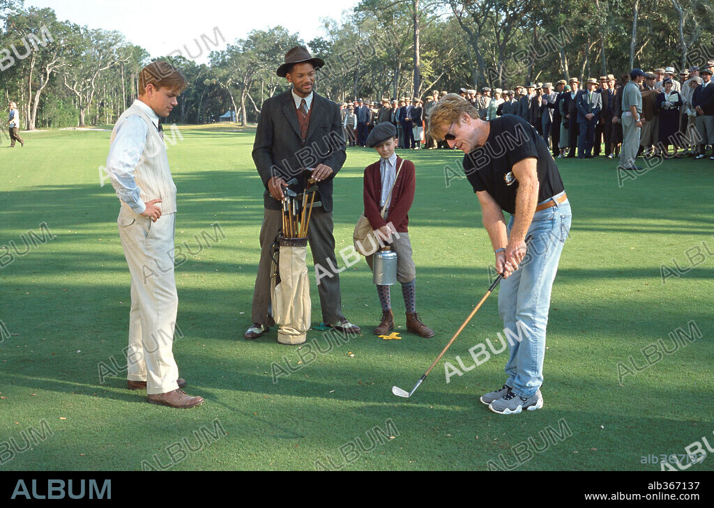 J. MICHAEL MONCRIEF, MATT DAMON, ROBERT REDFORD y WILL SMITH en LA LEYENDA DE BAGGER VANCE, 2000 (THE LEGEND OF BAGGER VANCE), dirigida por ROBERT REDFORD. Copyright ALLIED FILM MAKERS / JAMES, DAVID.
