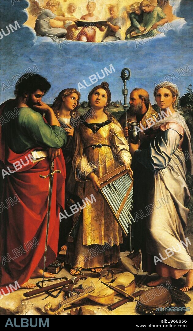 The Ecstasy of St Cecilia, 1514 circa, by Raphael Sanzio (1483-1520), oil on canvas, 239x149 cm.