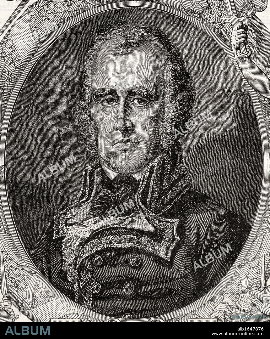 Jean-Nicolas Houchard, 1739-1793. French general. From "Histoire de la Revolution Francaise" by Louis Blanc.
