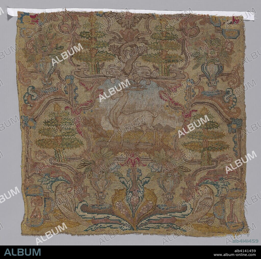 Chair Seat. France. Date: 1601-1700. Dimensions: 74.5 × 72.8 cm (29 1/4 × 28 5/8 in.). Hemp, plain weave; embroidered with silk in cross and tent stitches. Origin: France.