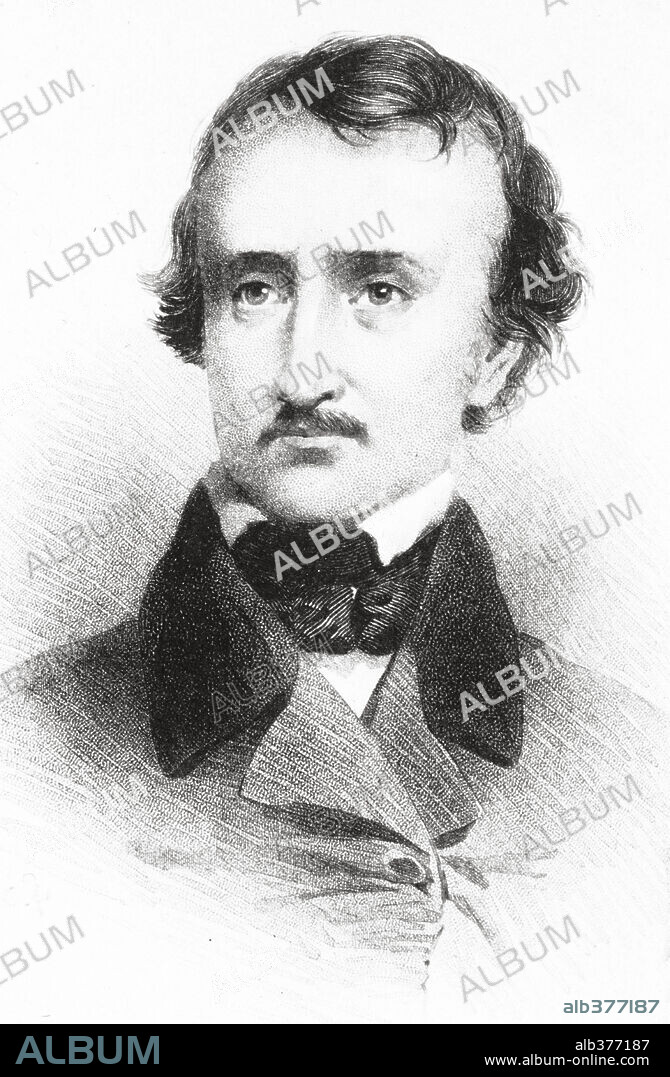 Edgar Allan Poe (1809-1849) American poet, author, journalist, invented modern detective story.
