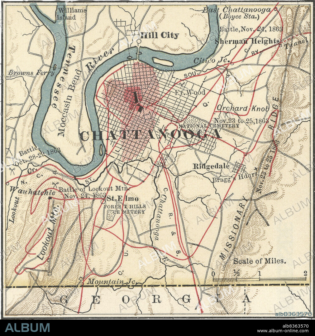 Map of Chattanooga.
