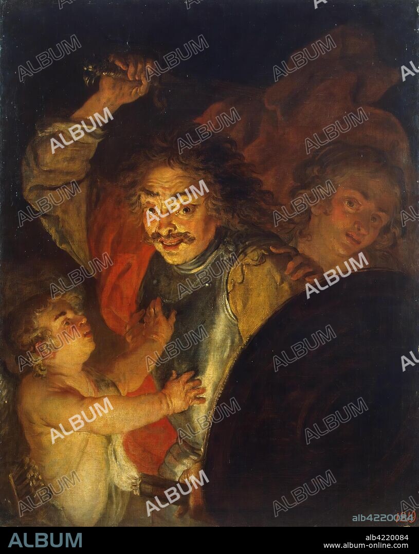JOACHIM VON SANDRART I (? ). 'Mars, Venus and Cupid (Allegory of Anger)'. Germany, Circa 1630. Dimensions: 112x80 cm.