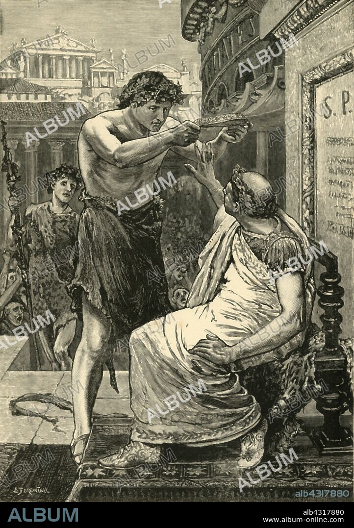 'Julius Caesar Refusing The Crown Offered By Antony', 1890. From "Cassell's Illustrated Universal History Vol. II - Rome", by Edmund Ollier. [Cassell and Company, Limited, London, Paris and Melbourne, 1890].