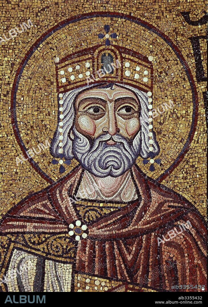 BYZANTINE MASTER. King David (Detail of Interior Mosaics in the St. Mark's Basilica).