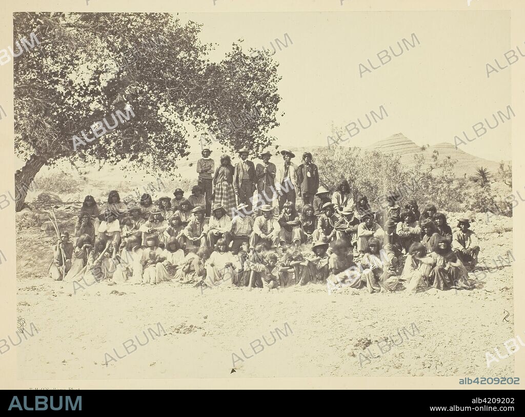 Group of Pah-Ute Indians, Nevada. Timothy O'Sullivan; American, born Ireland, 1840-1882. Date: 1871. Dimensions: 20.1 x 27.4 cm (image/paper); 29.3 x 49.9 cm (mount). Albumen print, from the album "Geographical & Geological Explorations & Surveys West of the 100th Meridian," vol. 1. Origin: United States.