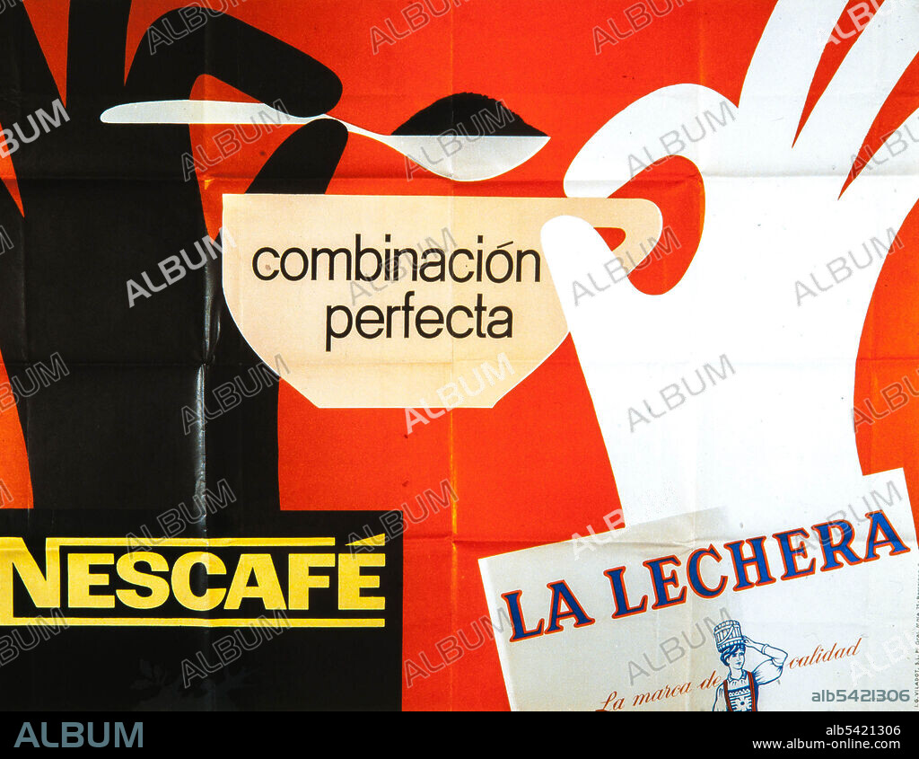 Cartel publicitario de Josep Pla-Narbona, 'NESCAFÉ - LA LECHERA. Combinación perfecta', 1962. Colección privada.