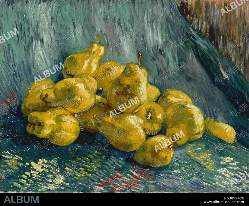 VINCENT VAN GOGH. Still Life with Quinces. Date/Period: Paris, Winter, 1887 - 88. Painting. Oil on canvas. Height: 46 cm (18.1 in); Width: 59.5 cm (23.4 in).